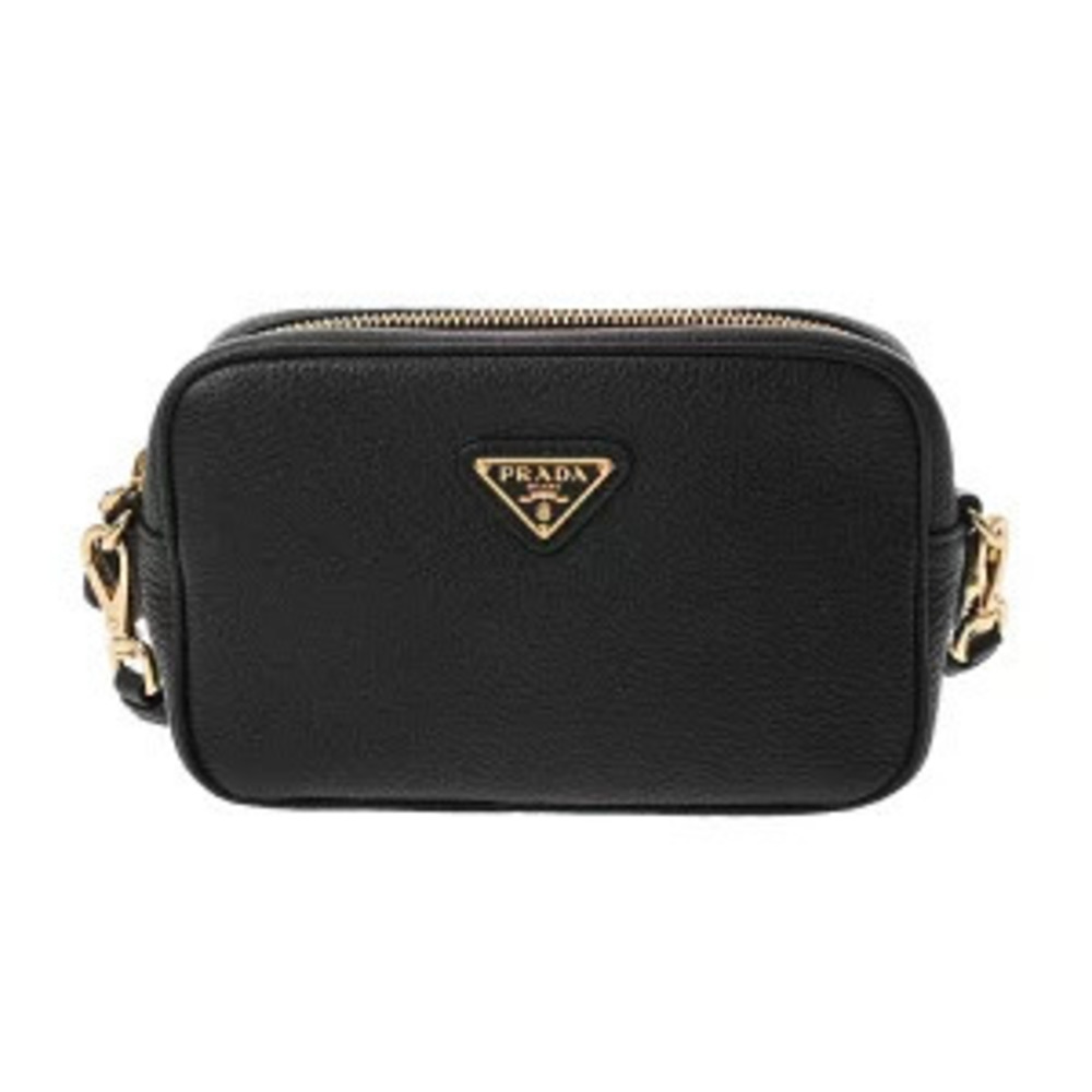 Prada Tessuto Shoulder Bag Black Leather
